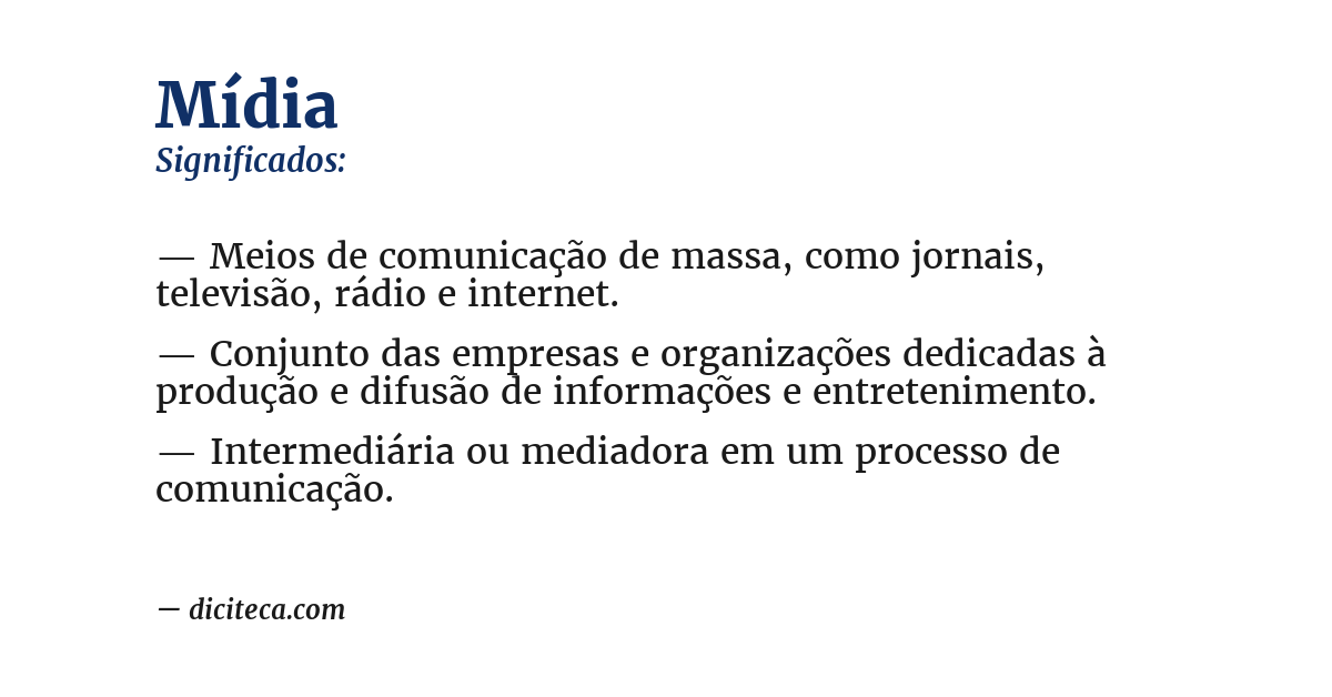 Significado de mídia