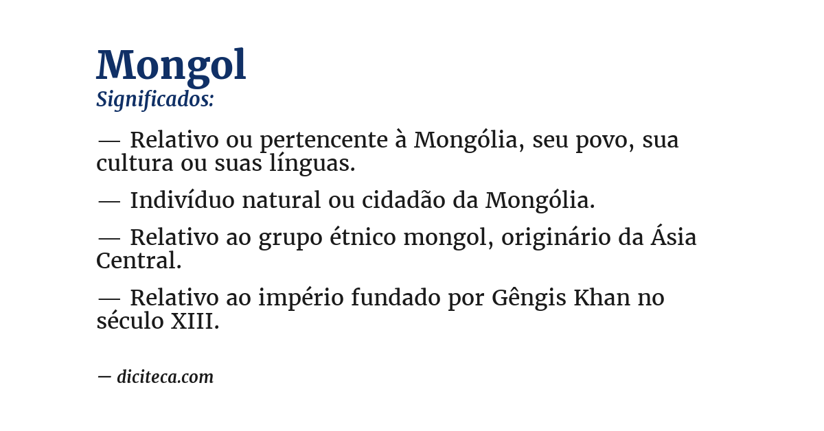 Significado de mongol