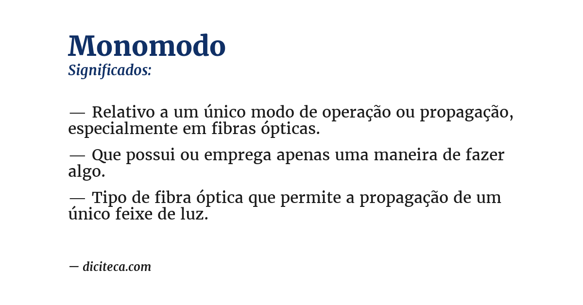 Significado de monomodo