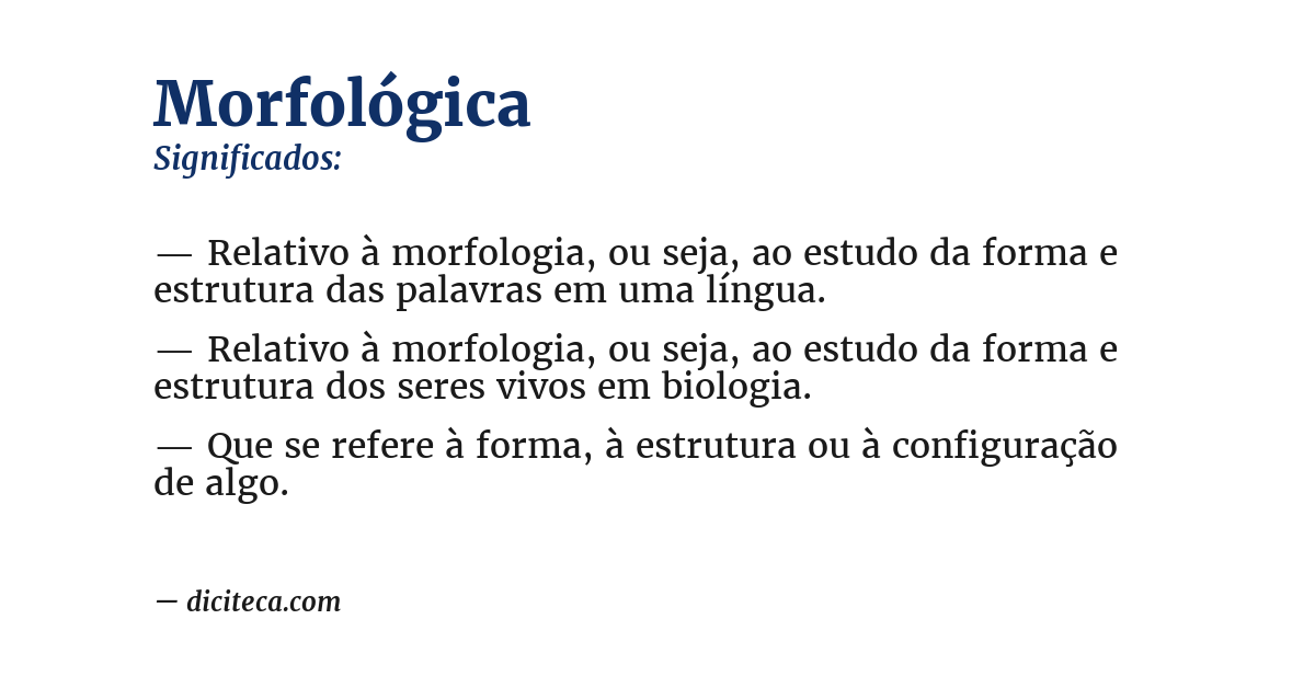 Significado de morfológica