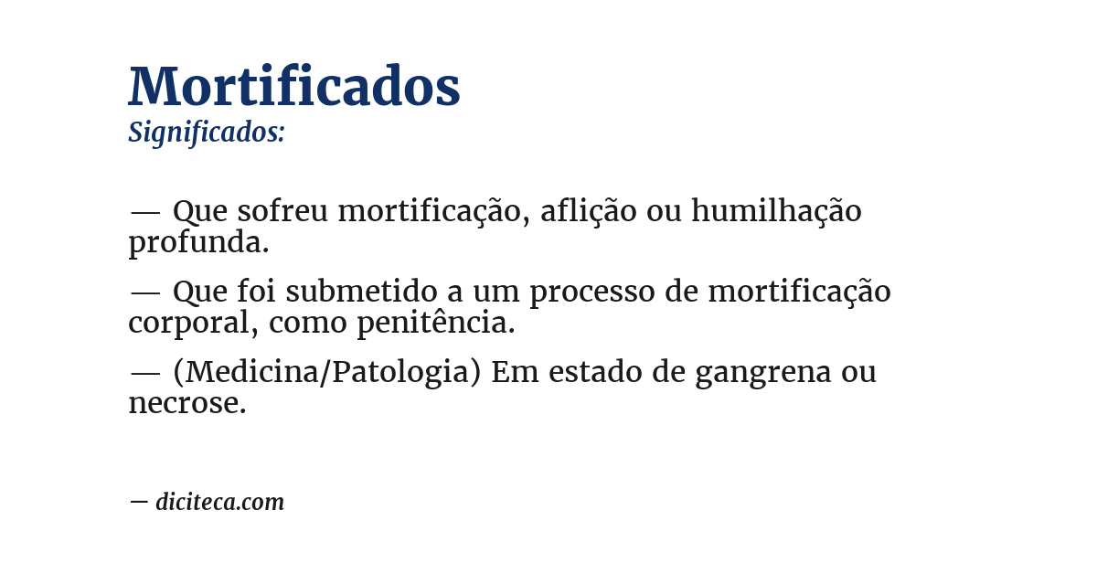 Significado de mortificados