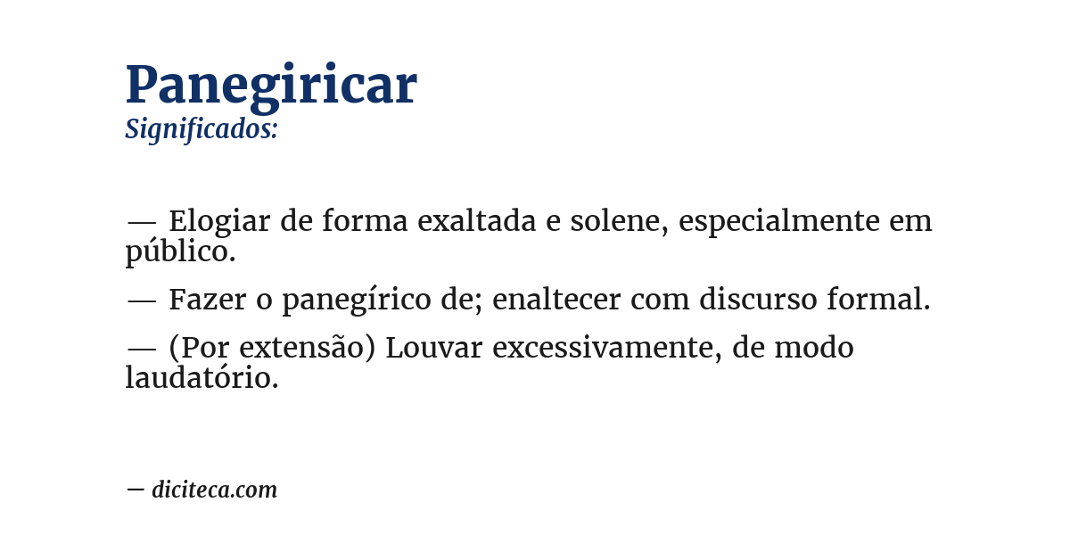Significado de panegiricar