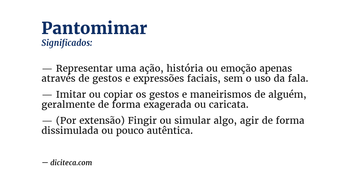 Significado de pantomimar