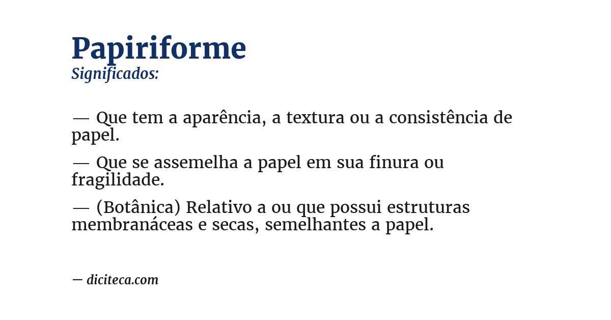 Significado de papiriforme