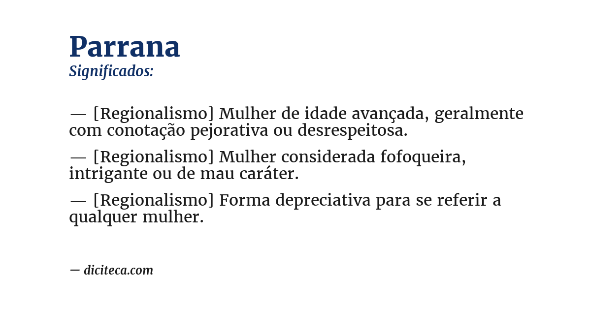 Significado de parrana