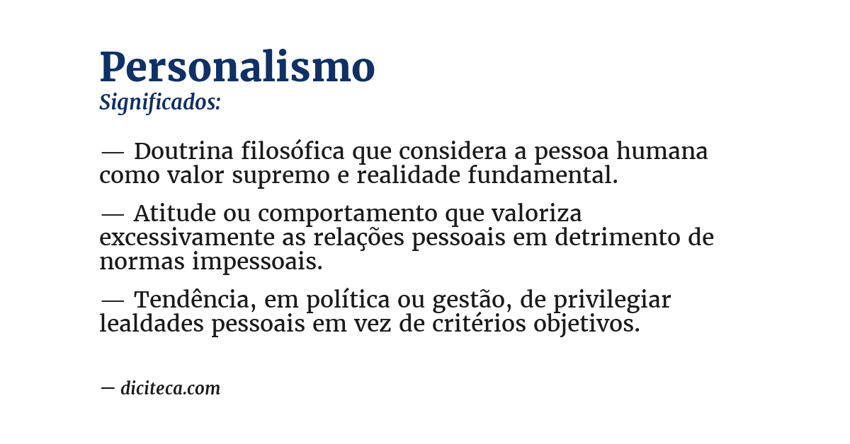 Significado de personalismo