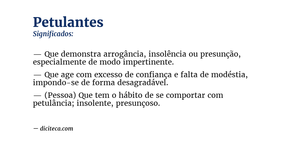 Significado de petulantes