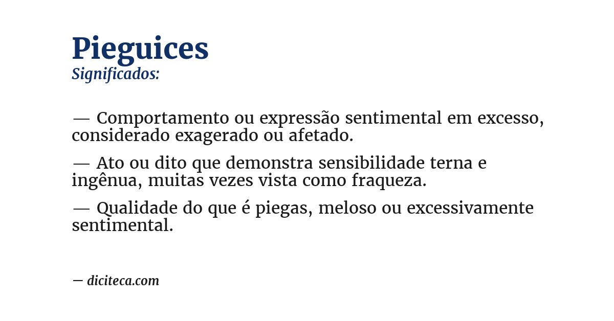 Significado de pieguices