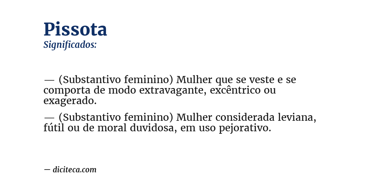 Significado de pissota