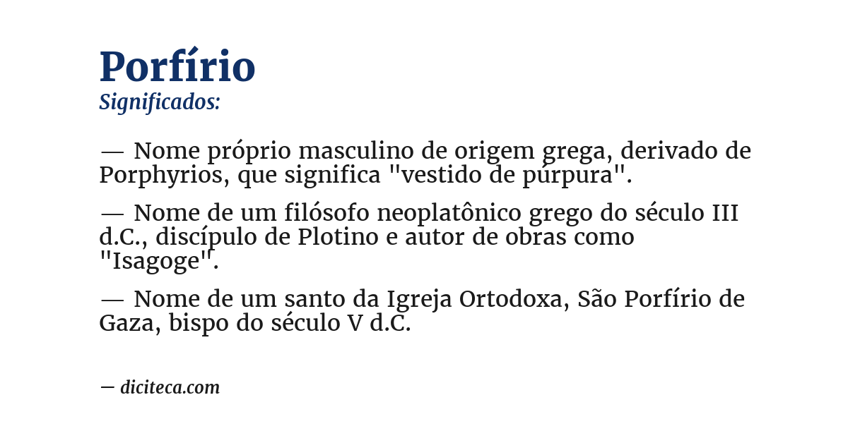 Significado de porfírio