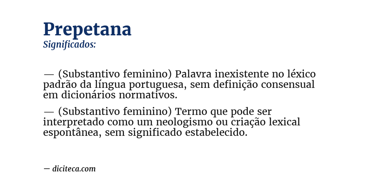 Significado de prepetana