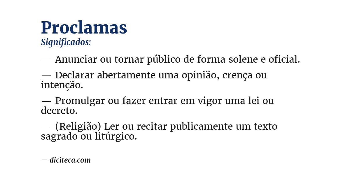 Significado de proclamas