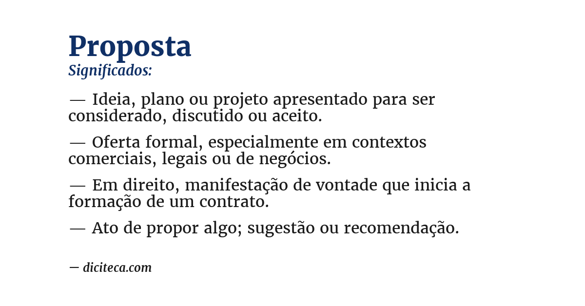 Significado de proposta