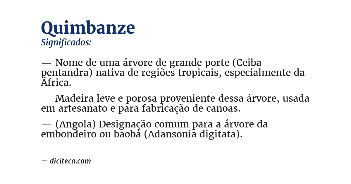 Significado de quimbanze