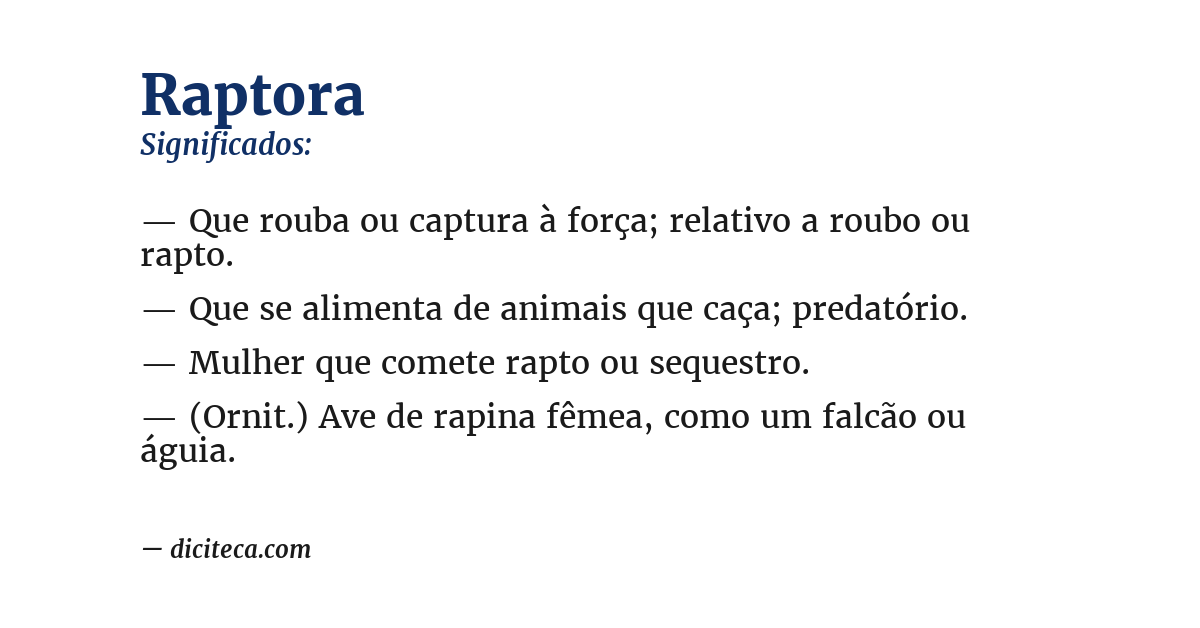 Significado de raptora