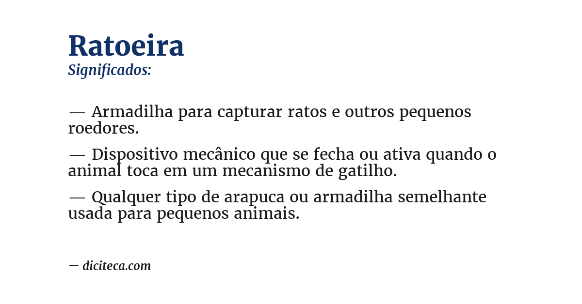 Significado de ratoeira