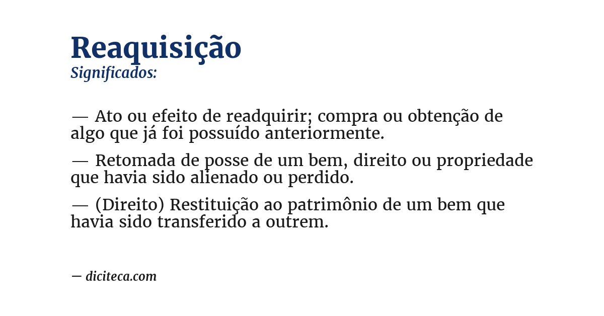 Significado de reaquisição