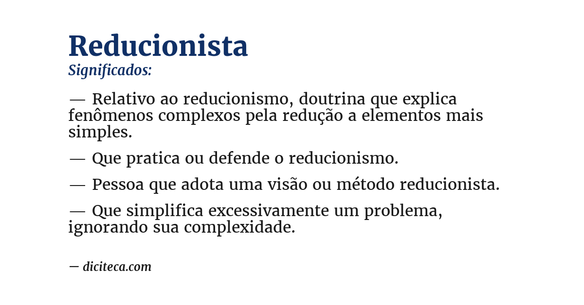 Significado de reducionista