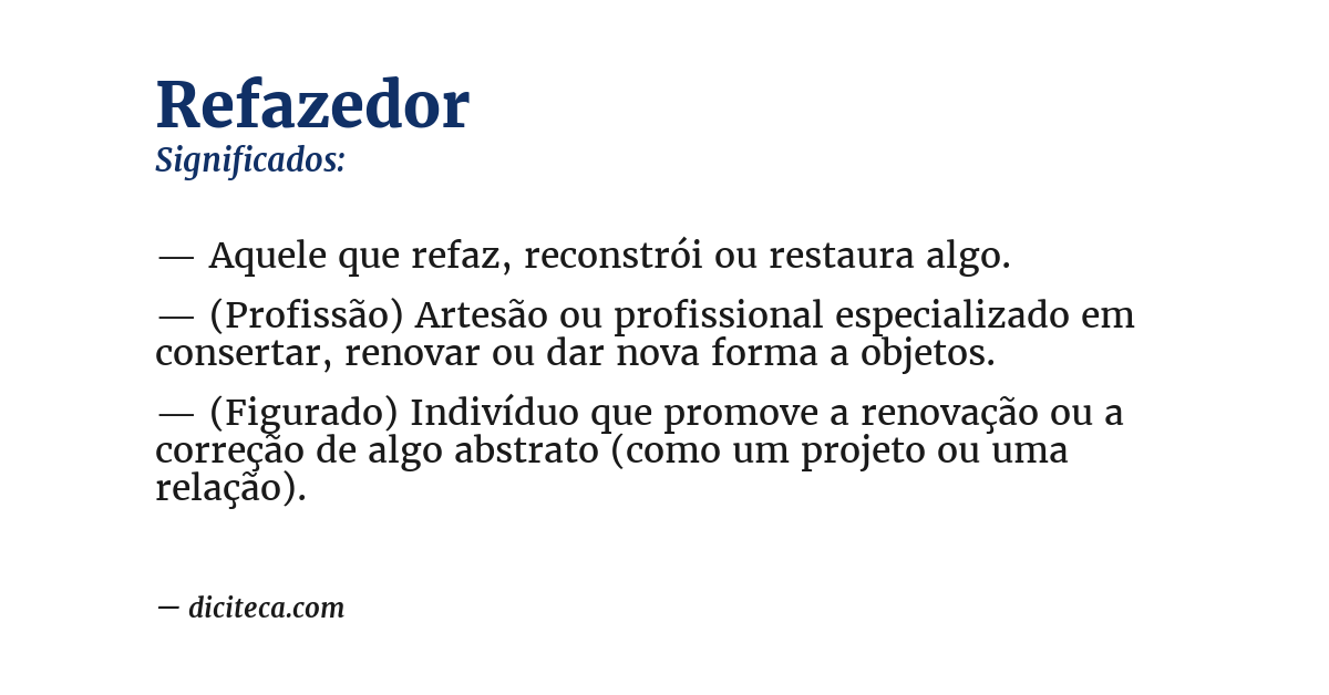 Significado de refazedor
