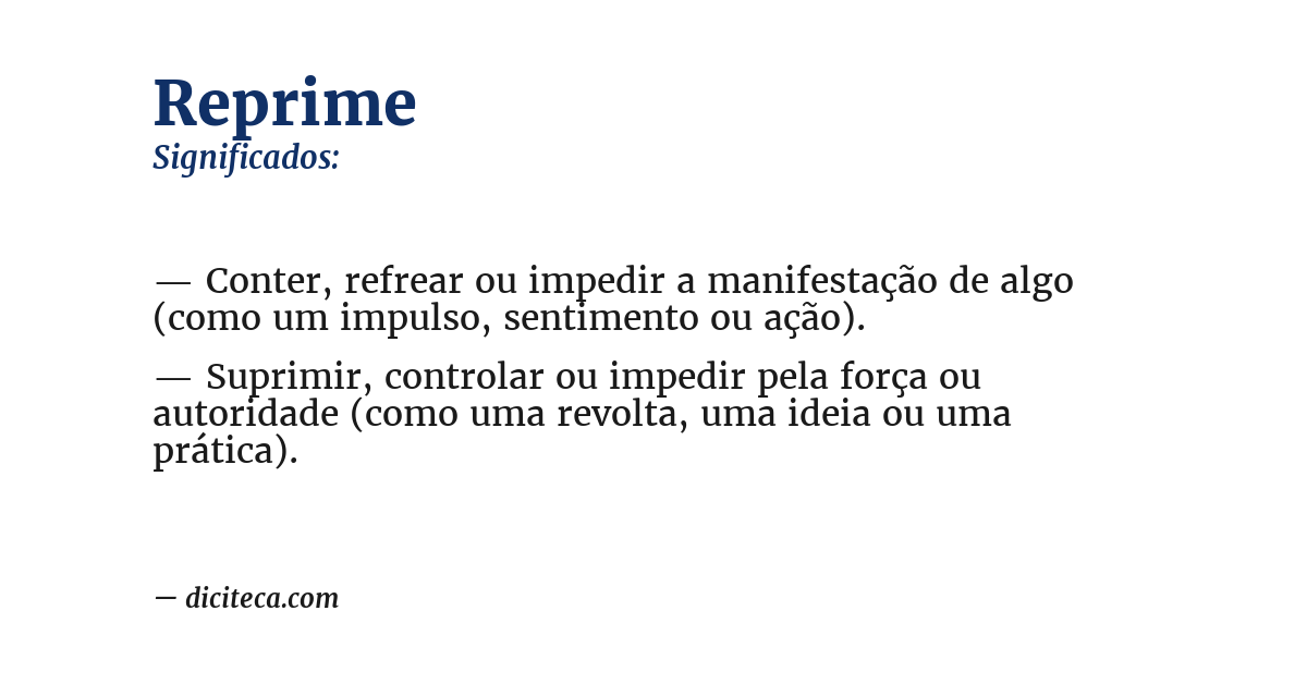 Significado de reprime