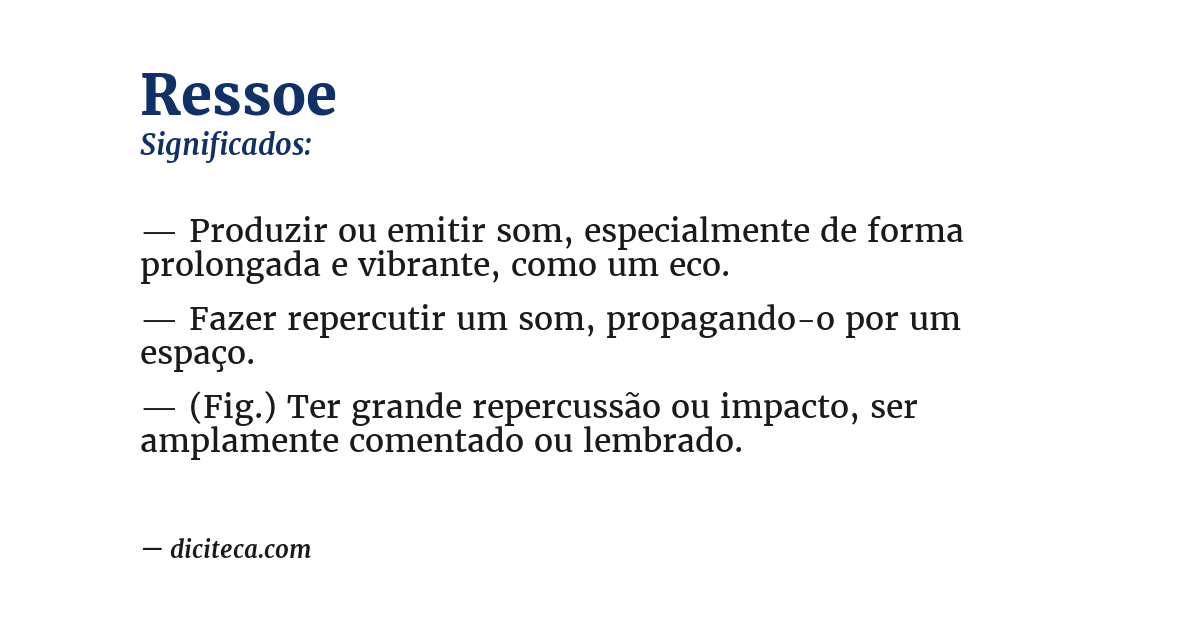 Significado de ressoe