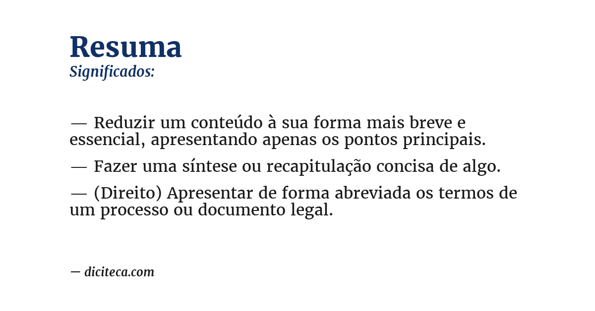 Significado de resuma