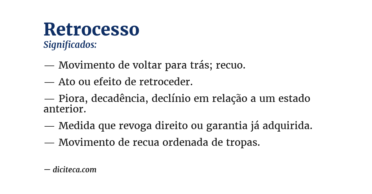 Significado de retrocesso