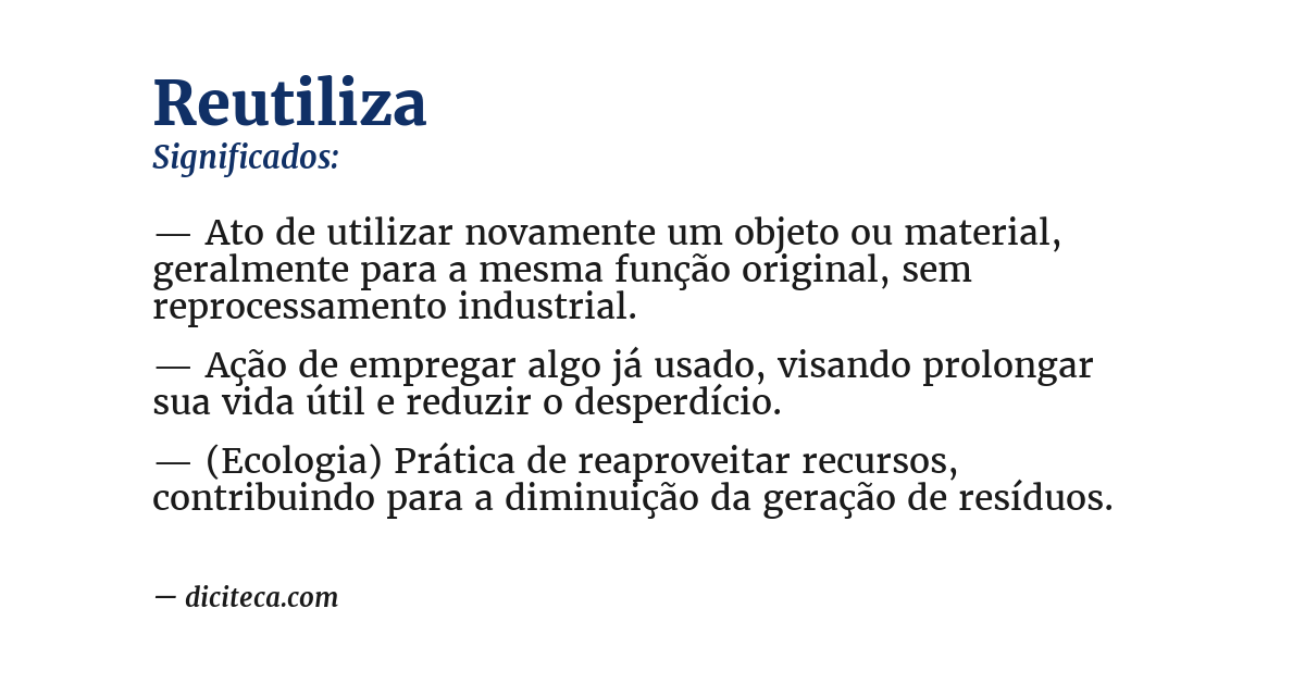 Significado de reutiliza