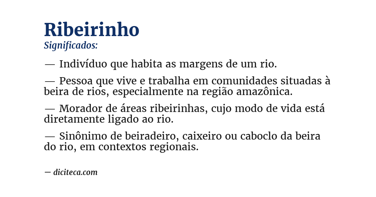 Significado de ribeirinho