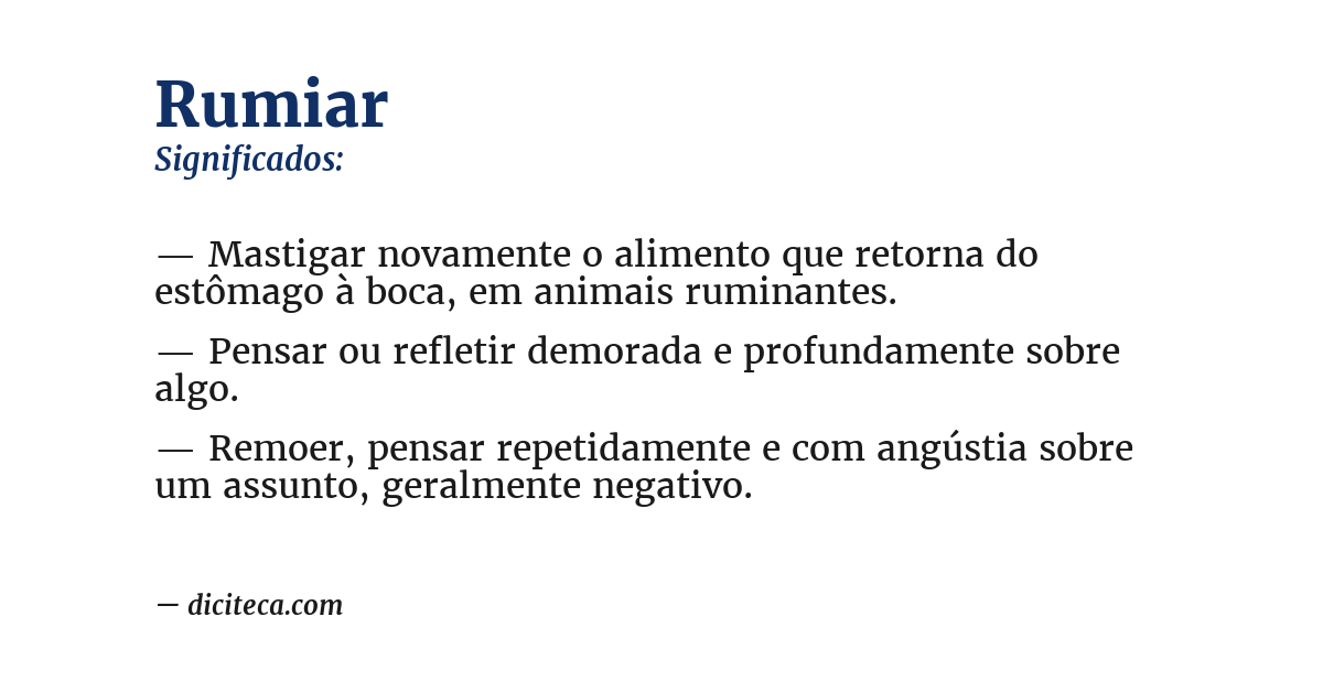 Significado de rumiar
