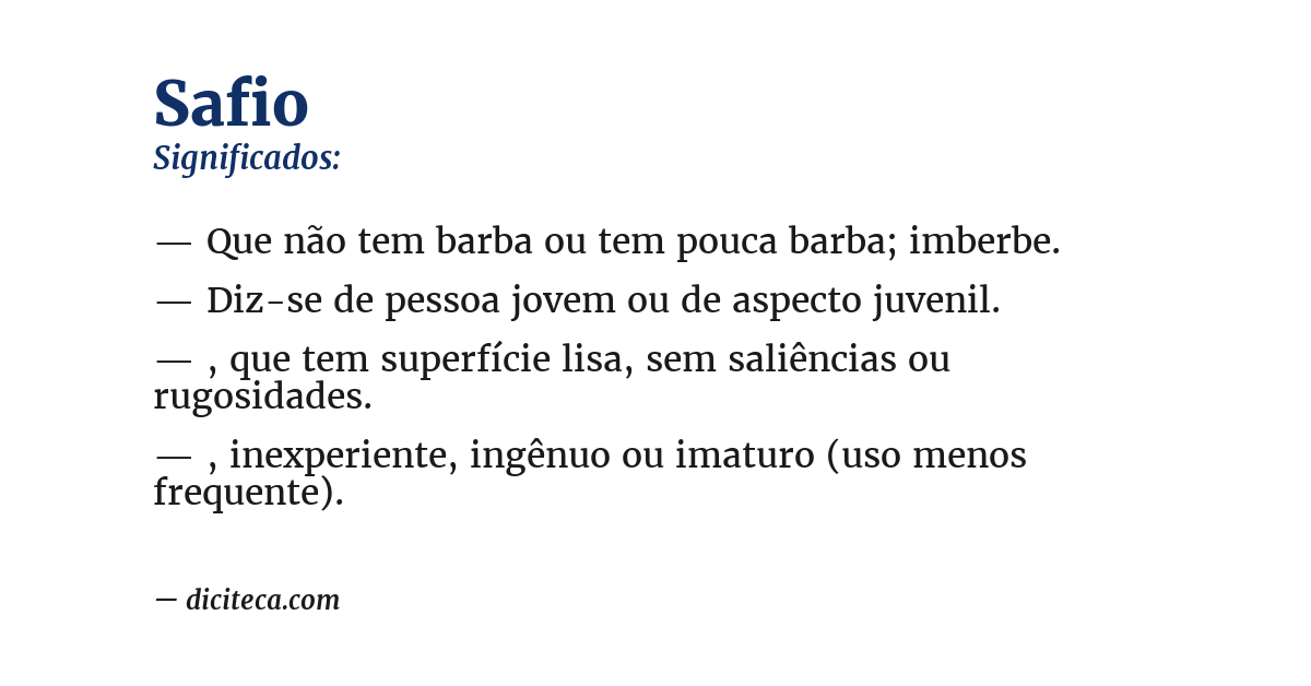 Significado de safio