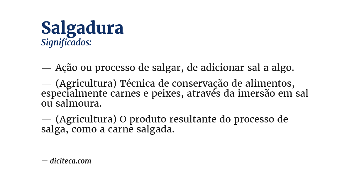 Significado de salgadura
