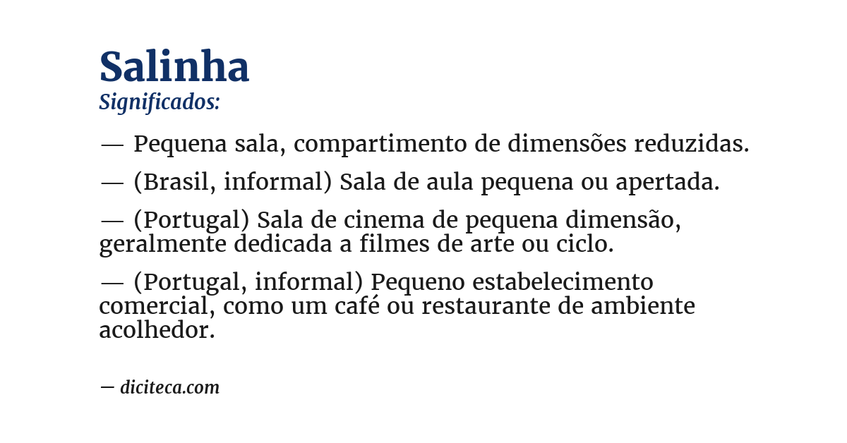 Significado de salinha