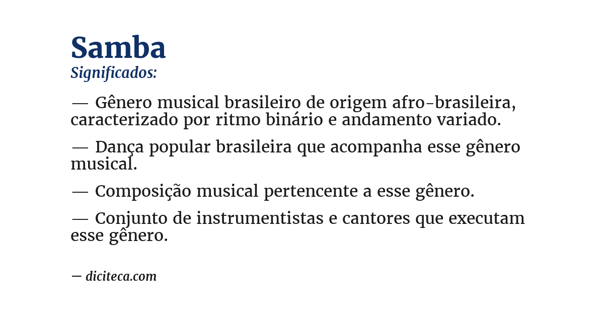 Significado de samba