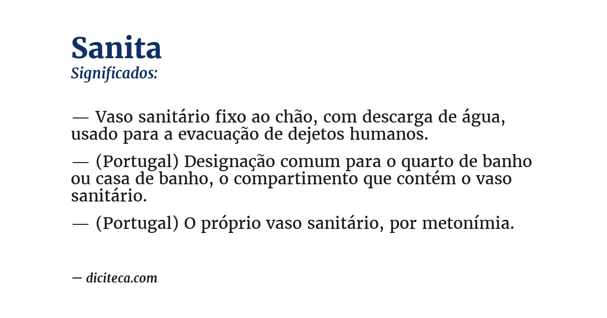 Significado de sanita