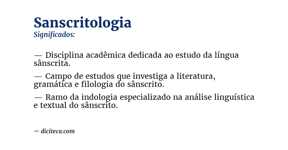 Significado de sanscritologia