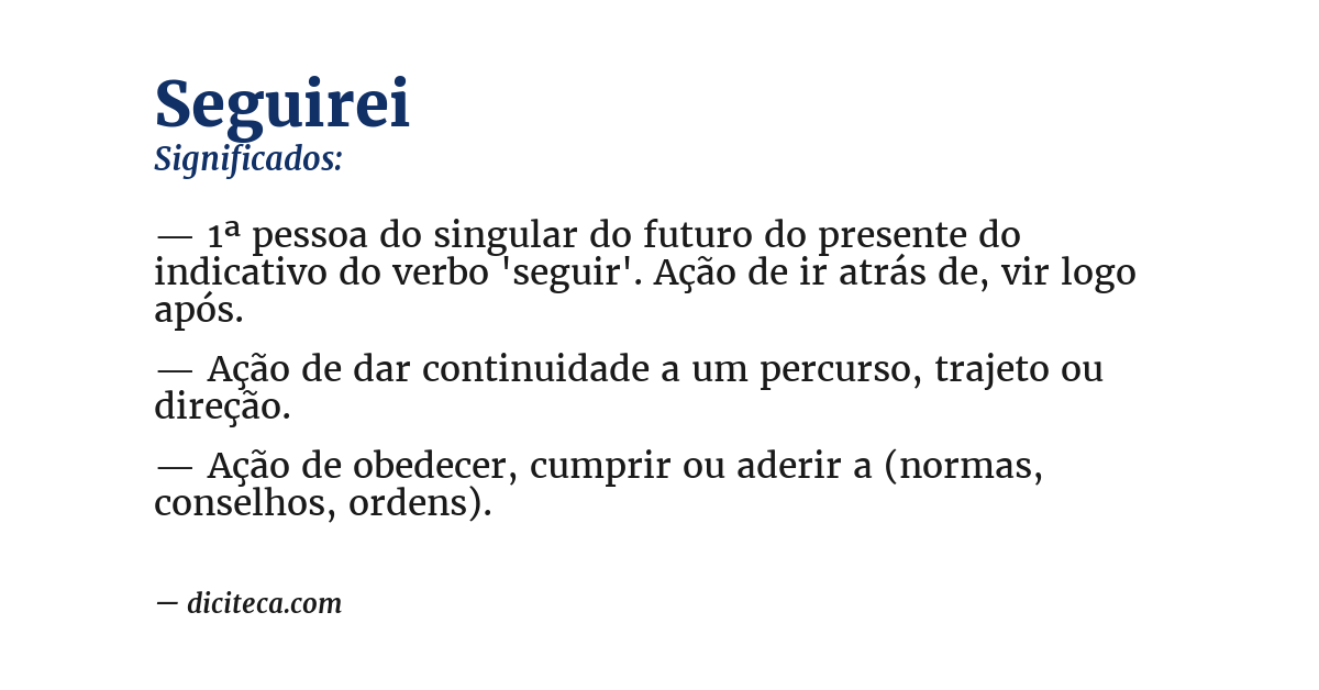 Significado de seguirei