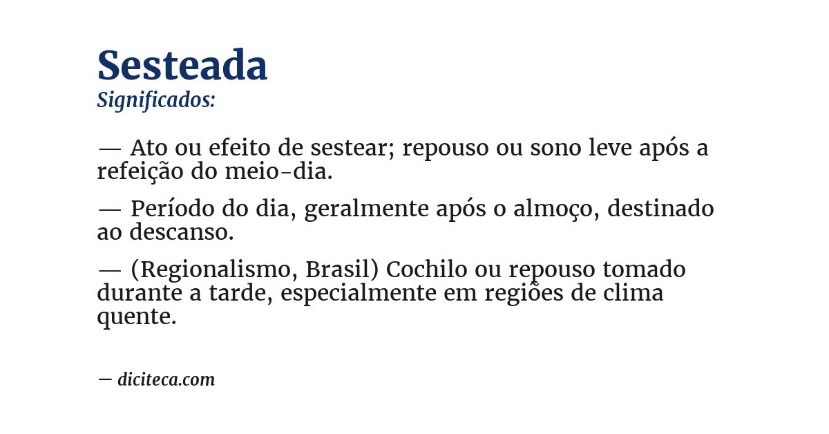 Significado de sesteada