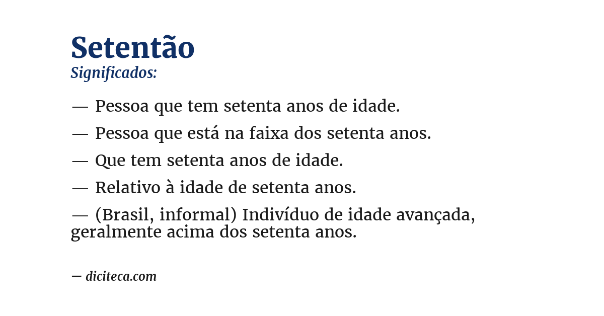 Significado de setentão