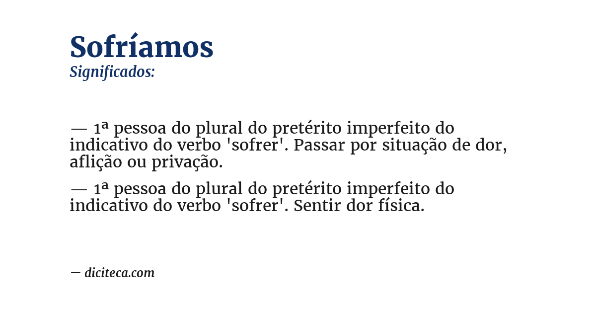 Significado de sofríamos
