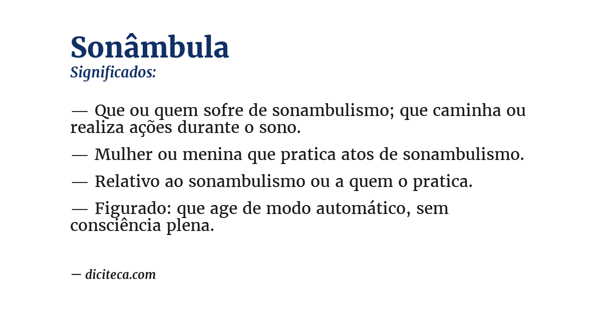 Significado de sonâmbula