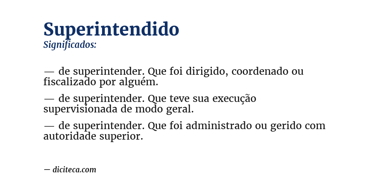 Significado de superintendido
