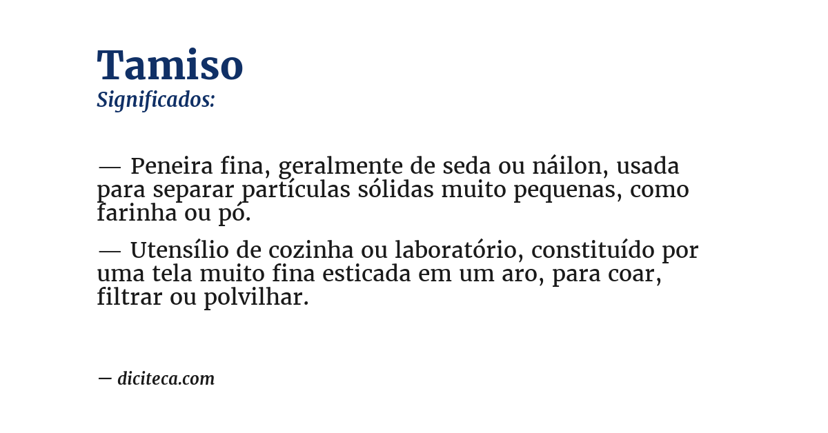 Significado de tamiso