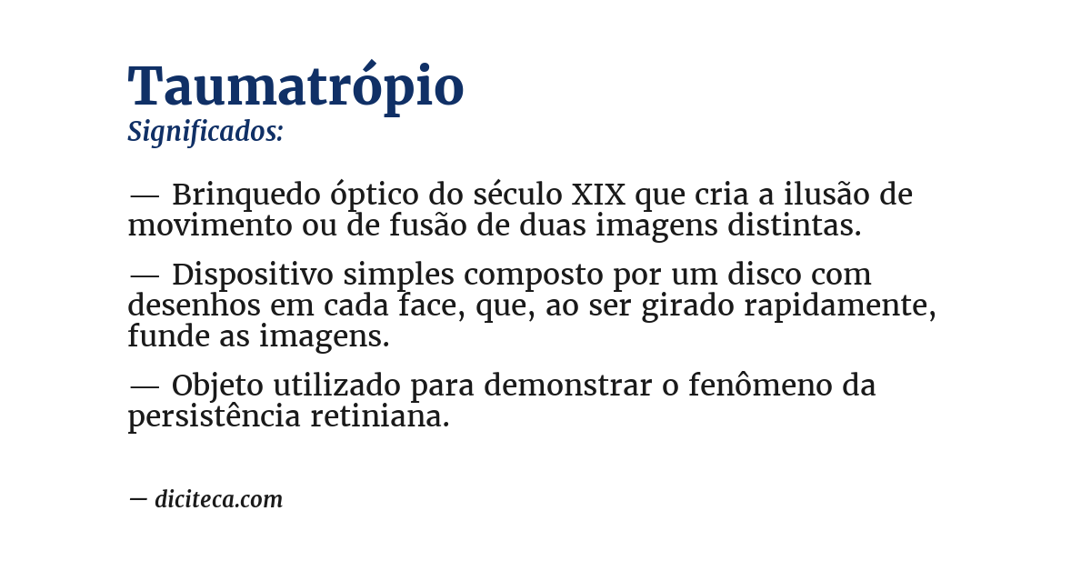 Significado de taumatrópio