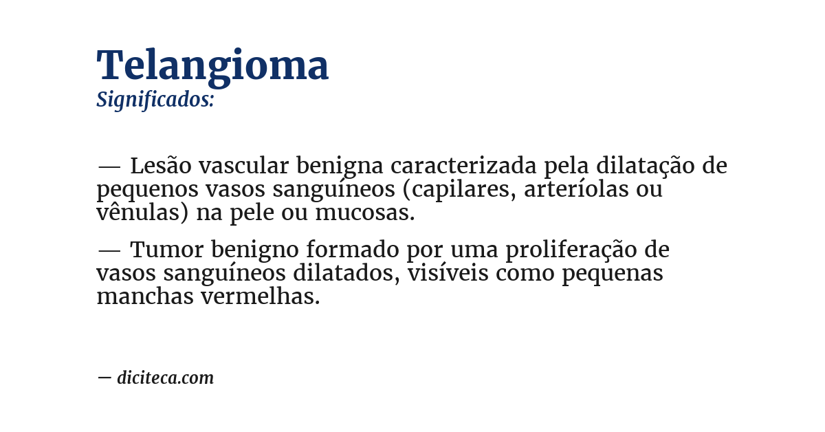 Significado de telangioma