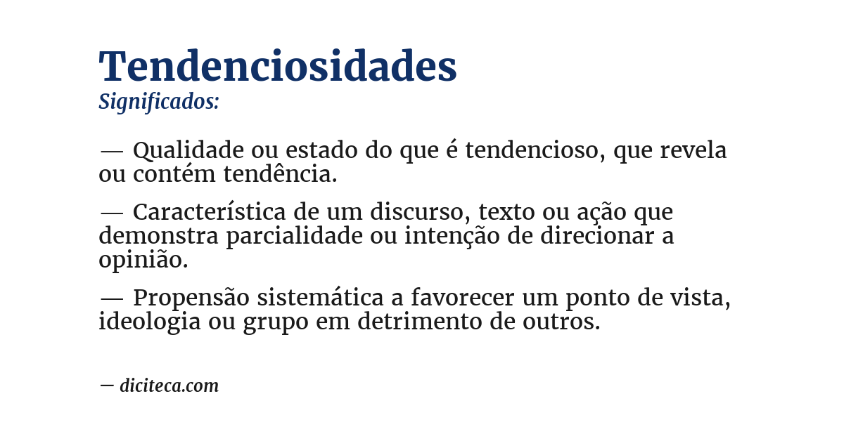 Significado de tendenciosidades