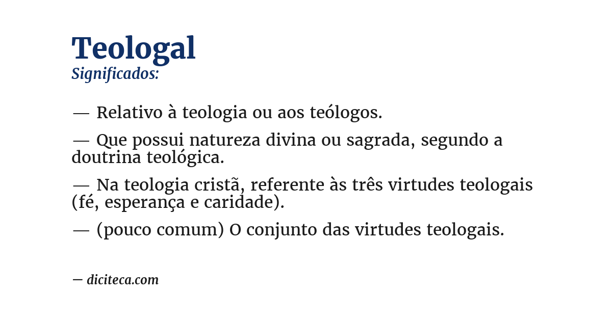 Significado de teologal