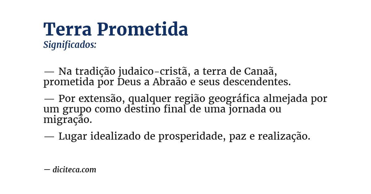 Significado de terra prometida
