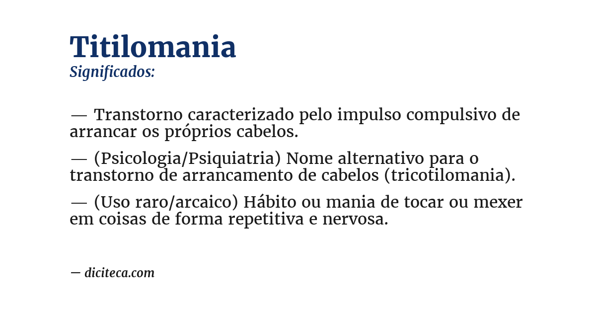 Significado de titilomania