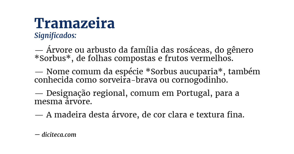 Significado de tramazeira